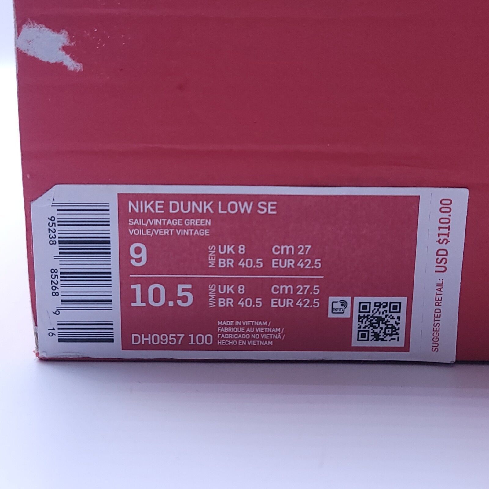 Nike Nike Dunk Low SE Basketball Shoe Size 9 DH0957-100 Sail Size US 9 / EU 42 - 10 Thumbnail