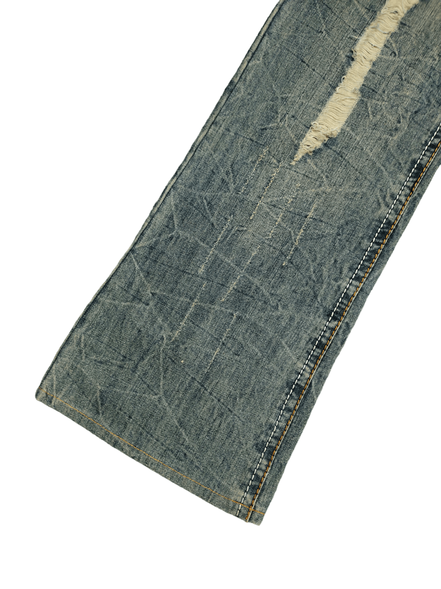 If Six Was Nine Flare Baggy Jean Agate Label Wings Distress Bootcut Wide Leg Size US 34 / EU 50 - 16 Thumbnail
