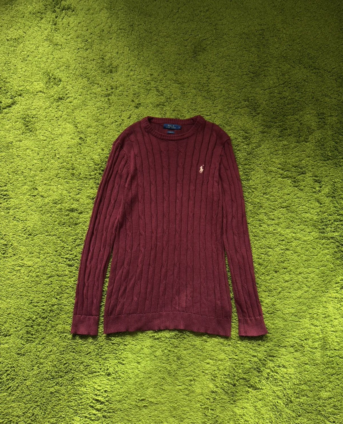 Polo Ralph Lauren Polo Ralph Lauren cable knit burgundy pullover sweater Size US L / EU 52-54 / 3 - 1 Thumbnail