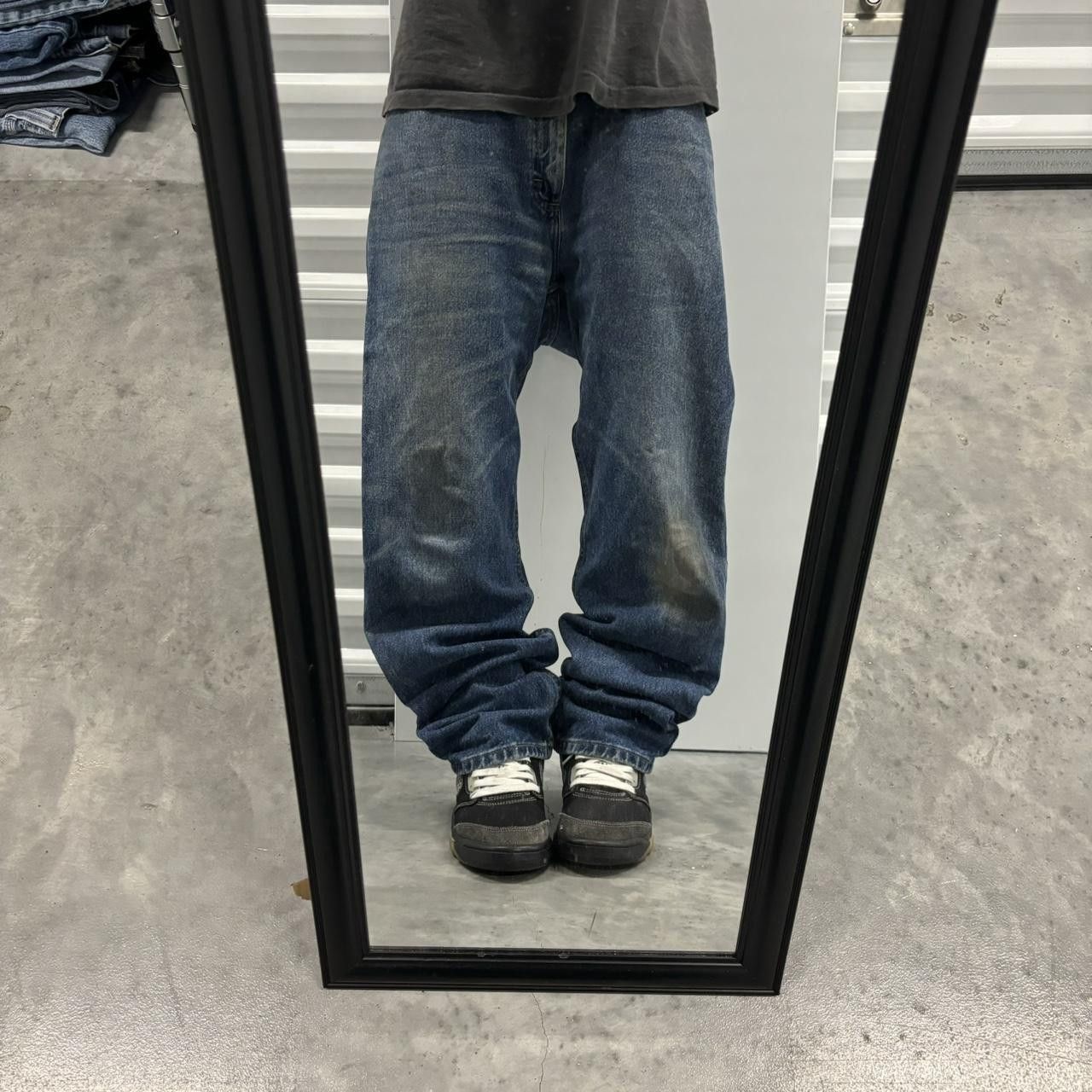 Japanese Brand × Vintage Crazy Vintage Y2K/2000s Grunge Faded Dark Wash Denim Jeans! Size US 34 / EU 50 - 1 Thumbnail