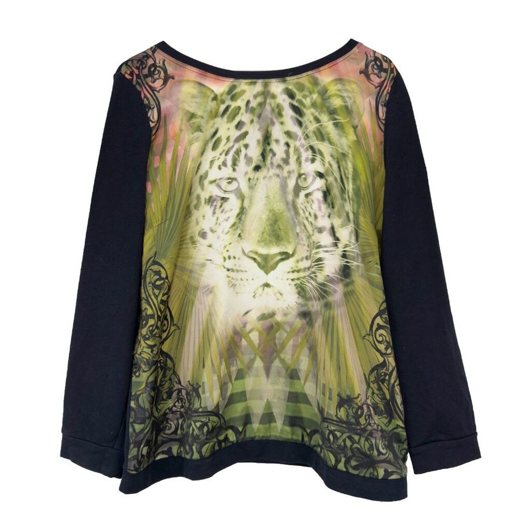 Other OLSEN EUROPE Black Leopard Print Jersey Pullover Top M/L 12 Size L / US 10 / IT 46 - 1 Thumbnail