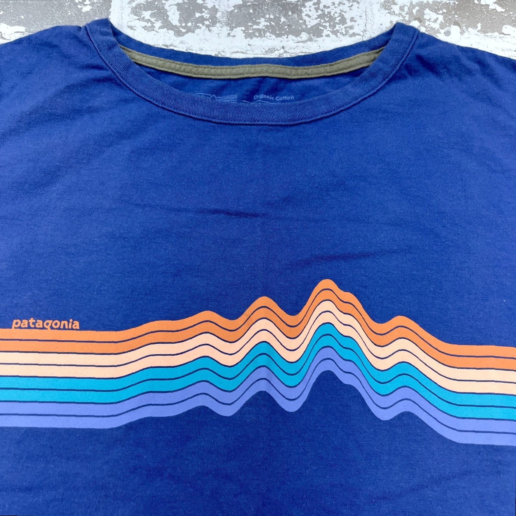 Patagonia Patagonia Shirt Men Small Blue Tee Organic Cotton Heart Beat Wave Adult Outdoor Shirt Mens Size US S / EU 44-46 / 1 - 2 Thumbnail