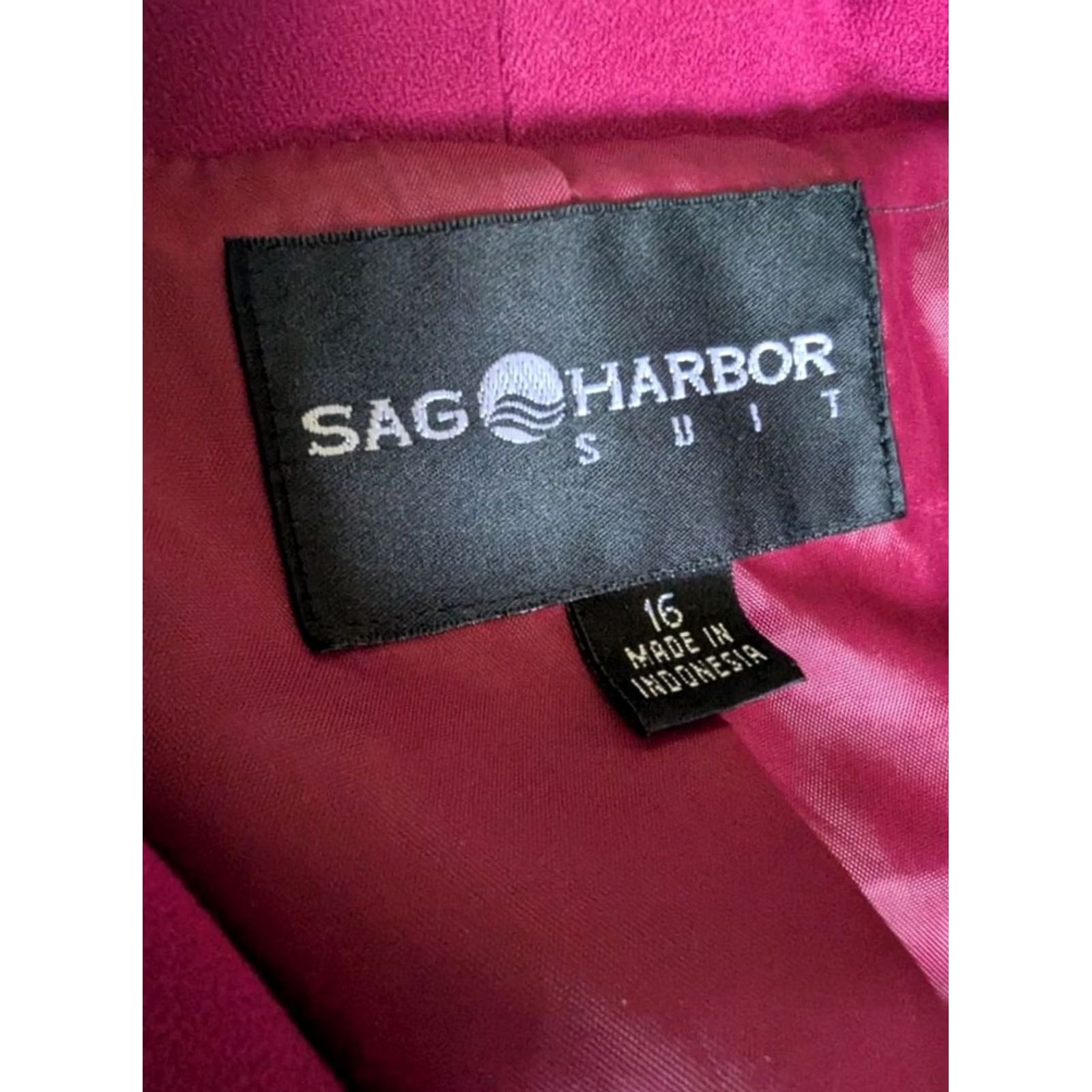 Vintage Sag Harbor Womens Blazer Jacket Pink Shawl Collar Ruffle Trim Professional 16 Size XXL / US 16-18 / IT 52-54 - 7 Thumbnail