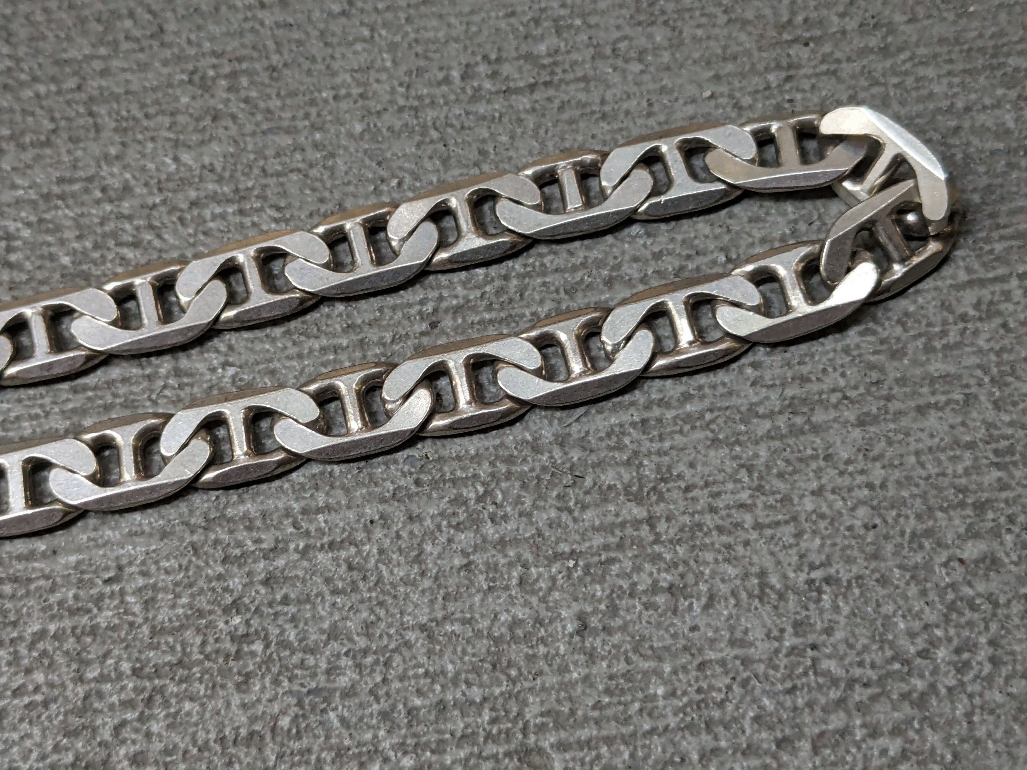Jewelry Vintage Sterling Silver Necklace Mariner Anchor 22" Chunky Size ONE SIZE - 15 Thumbnail