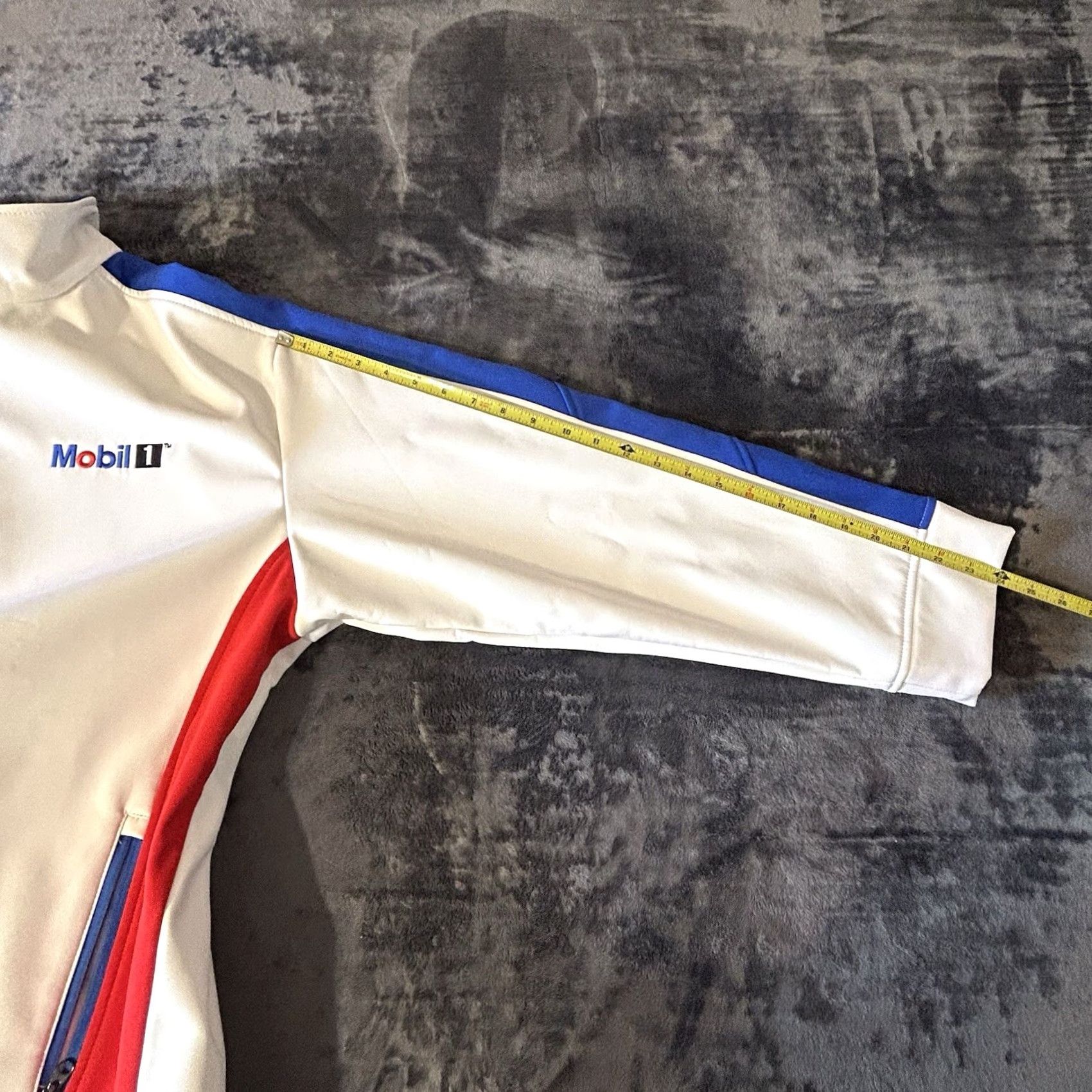 NBA VINTAGE Mobile 1 Racing Coat Jacket Men XL Full Zip Red White Blue NBA Logo Embroidered Size US XL / EU 56 / 4 - 4 Thumbnail