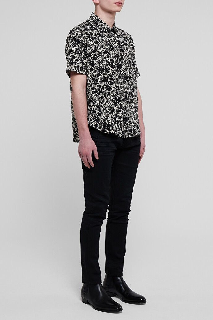 Hedi Slimane × Saint Laurent Paris Saint Laurent Paris Silk Floral Button Shirt Size US S / EU 44-46 / 1 - 1 Thumbnail