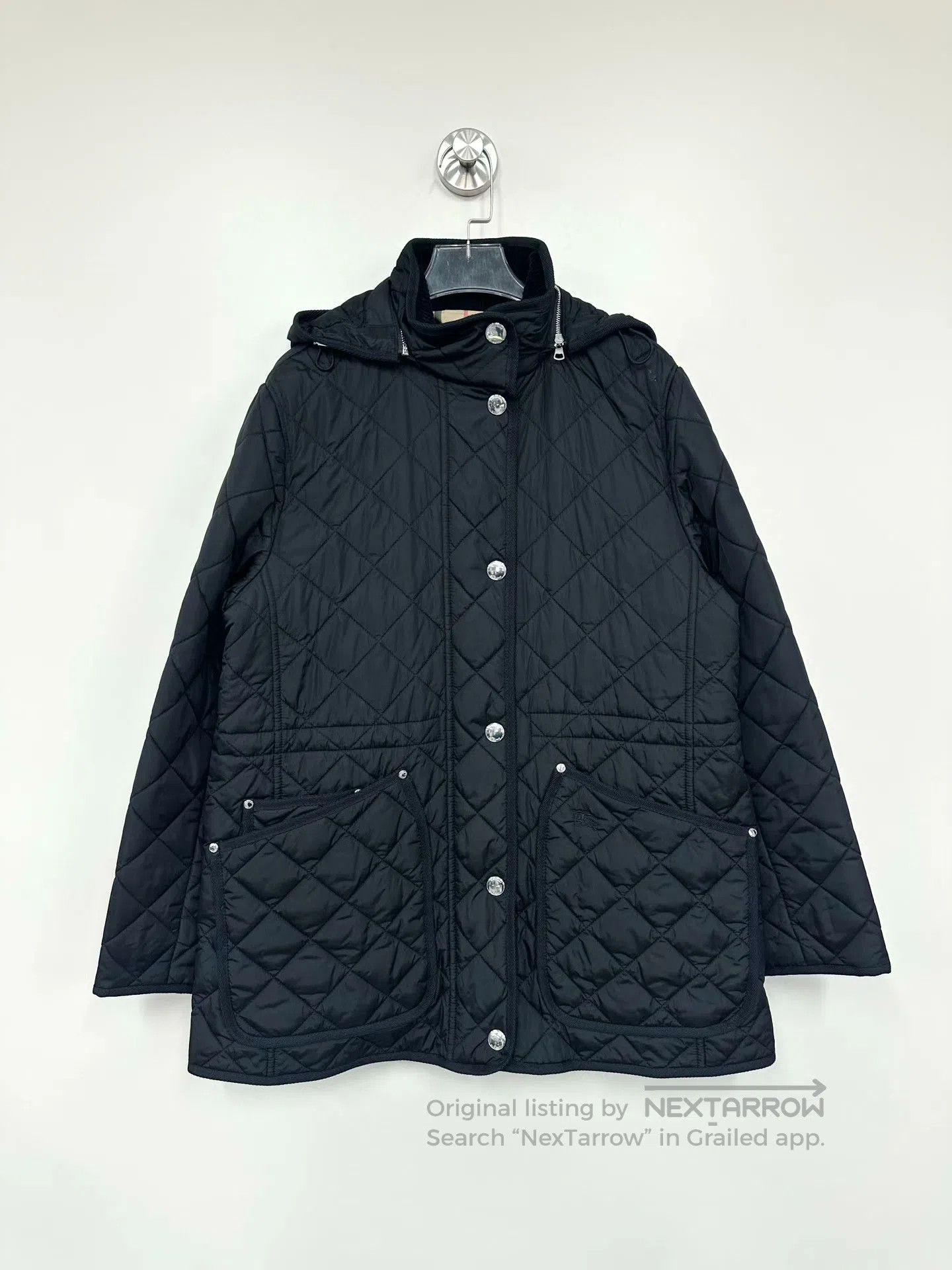 Burberry Burberry Black Diamond Pocket Cotton Hooded Jacket| Size S / US 4 / IT 40 - 1 Thumbnail