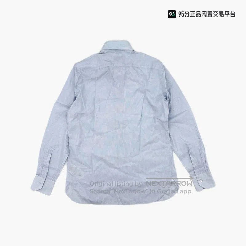 Ermenegildo Zegna Zegna Men's Blue White Lapel Long. Size US XL / EU 56 / 4 - 3 Thumbnail