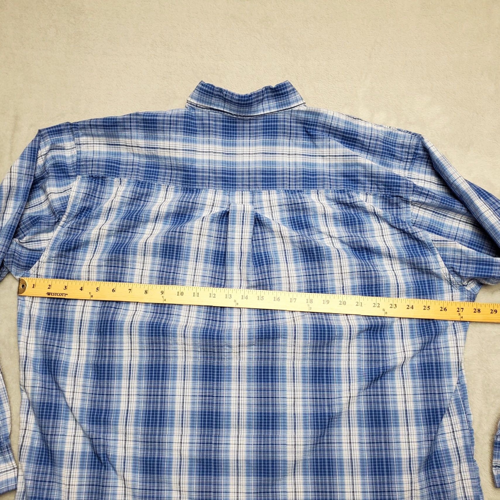 Vintage Pintlar Shirt Mens 2XL BLUE Plaid Button-Down Long Sleeve Western Casual Cowboys Shirt Mens Blue Plaid Button-Up Long Sleeve Size US XXL / EU 58 / 5 - 7 Thumbnail