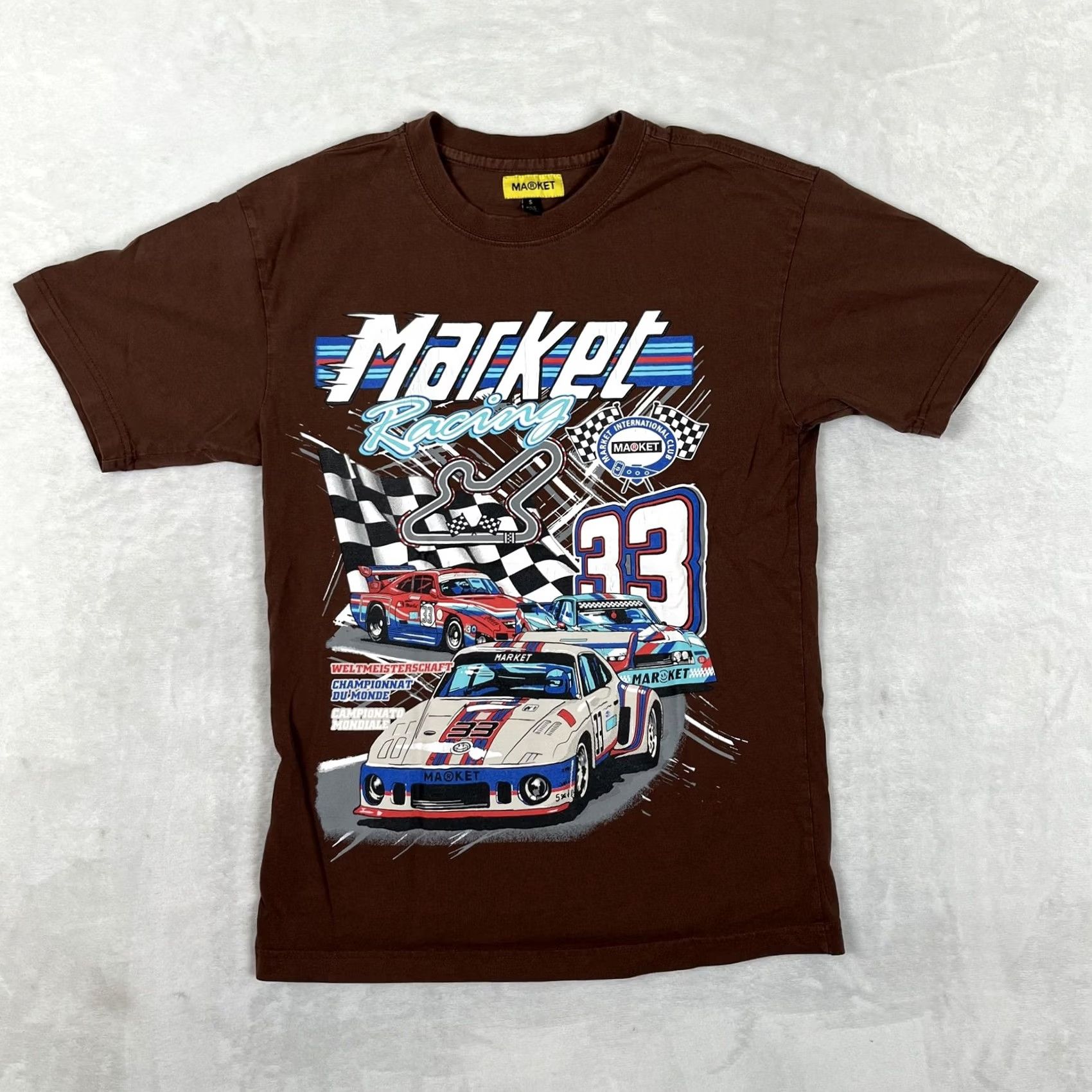 Vintage Chinatown Market T-Shirt Mens Small Brown Racing Cars Graphic Print Crew Neck Short Sleeve Size US S / EU 44-46 / 1 - 2 Thumbnail