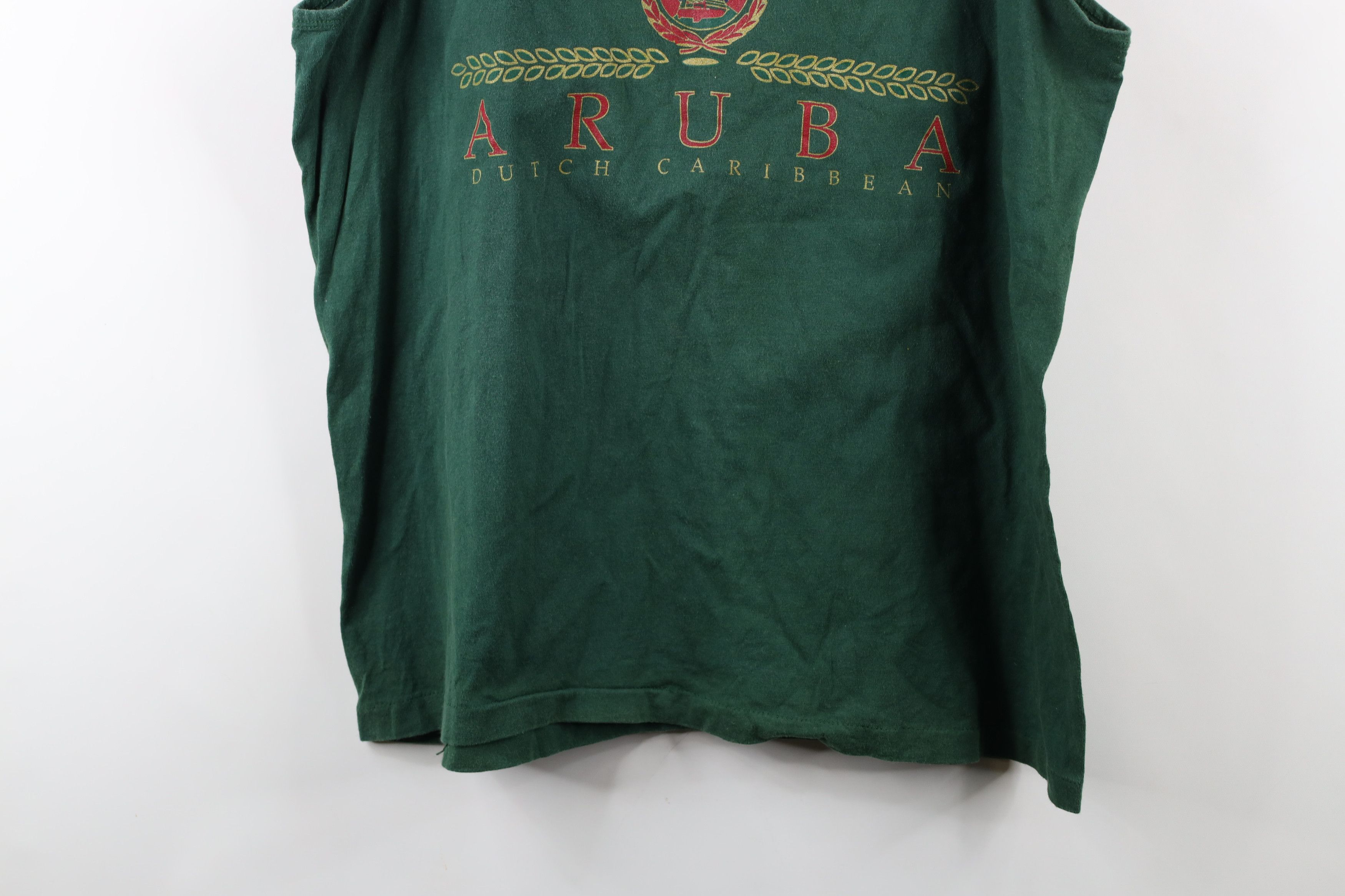 Vintage Vintage 90s Streetwear Aruba Tank Top T-Shirt Green USA Size US XL / EU 56 / 4 - 3 Thumbnail