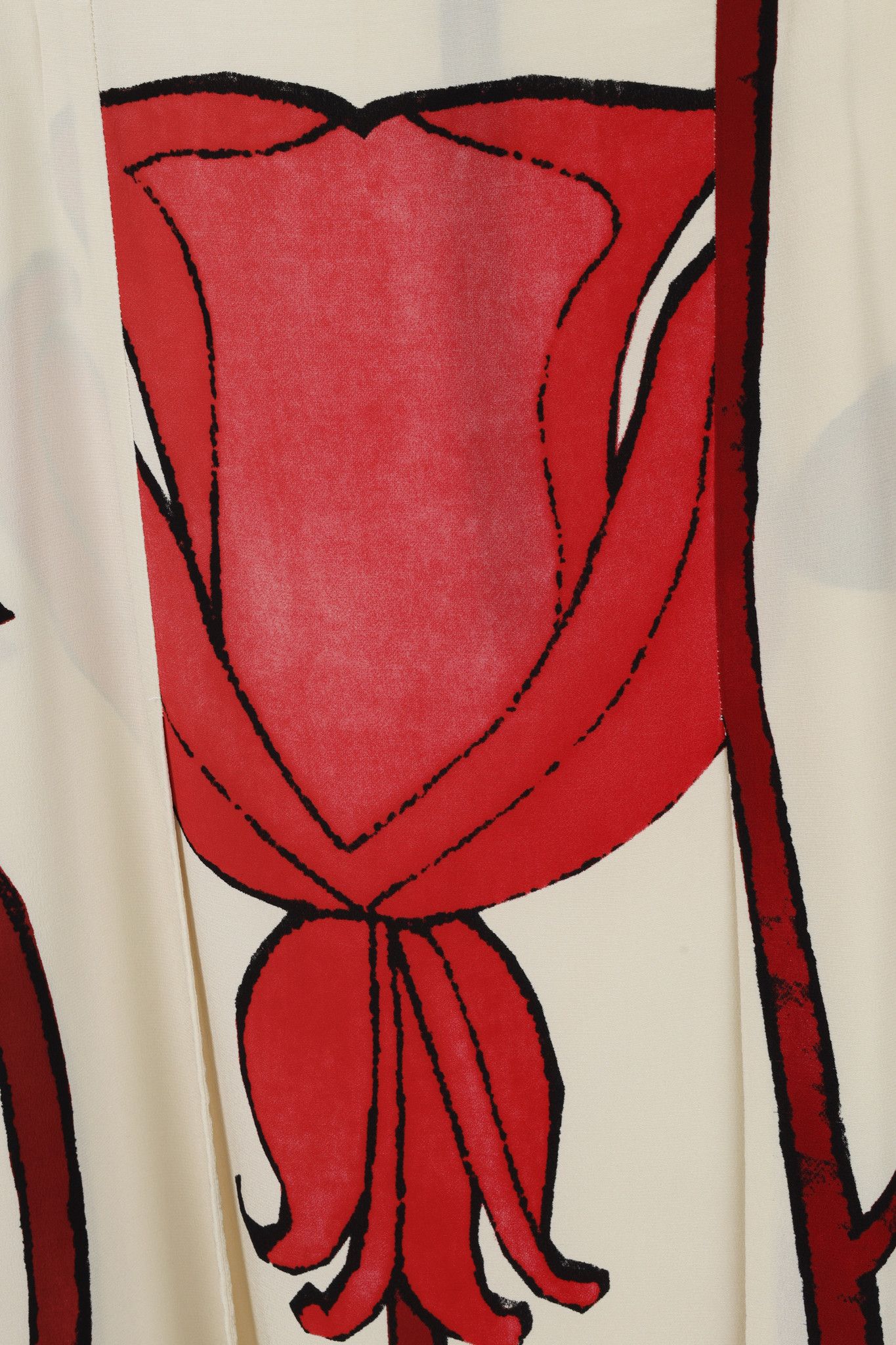 Marni Marni Cream and Red Silk Floral Print Skirt Size 31" - 7 Thumbnail