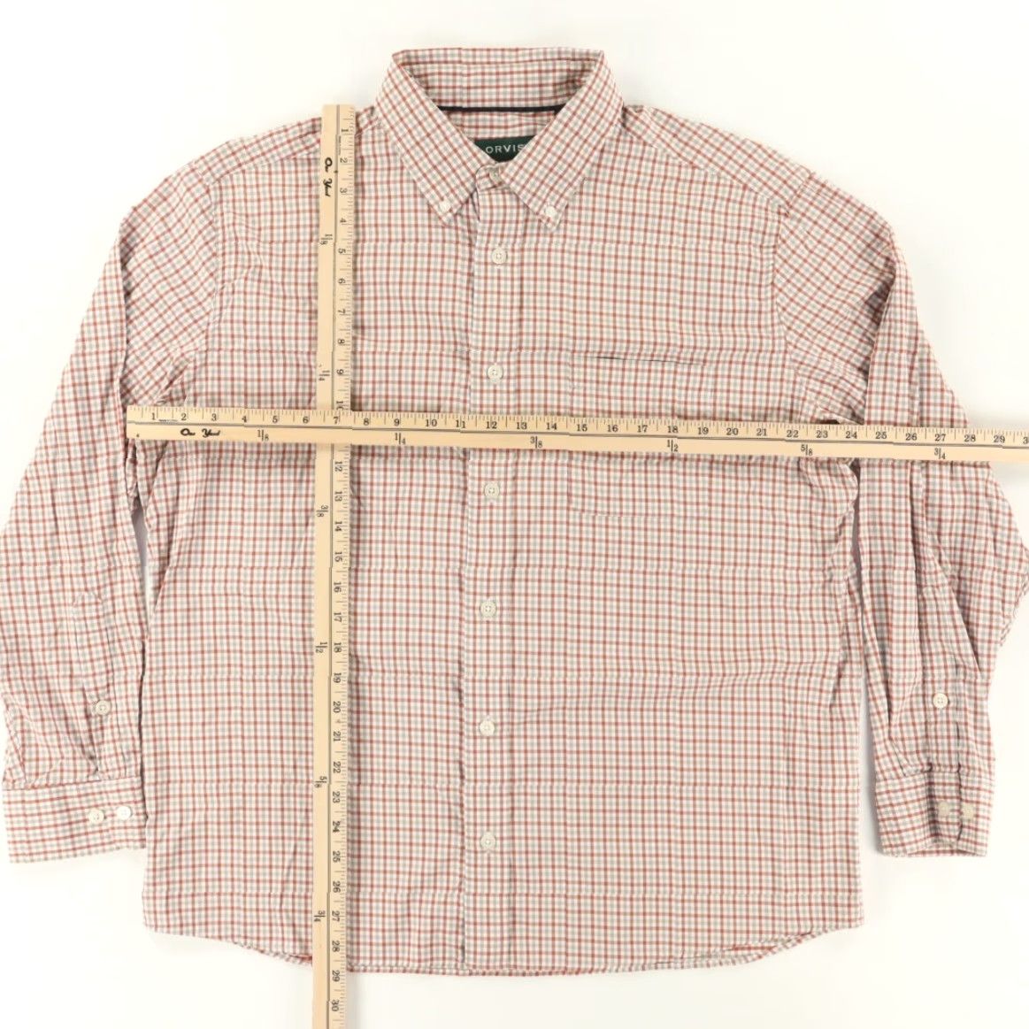 Orvis Orvis Active Fit Nylon Gingham Button Down Shirt White Men XL Size US XL / EU 56 / 4 - 3 Thumbnail