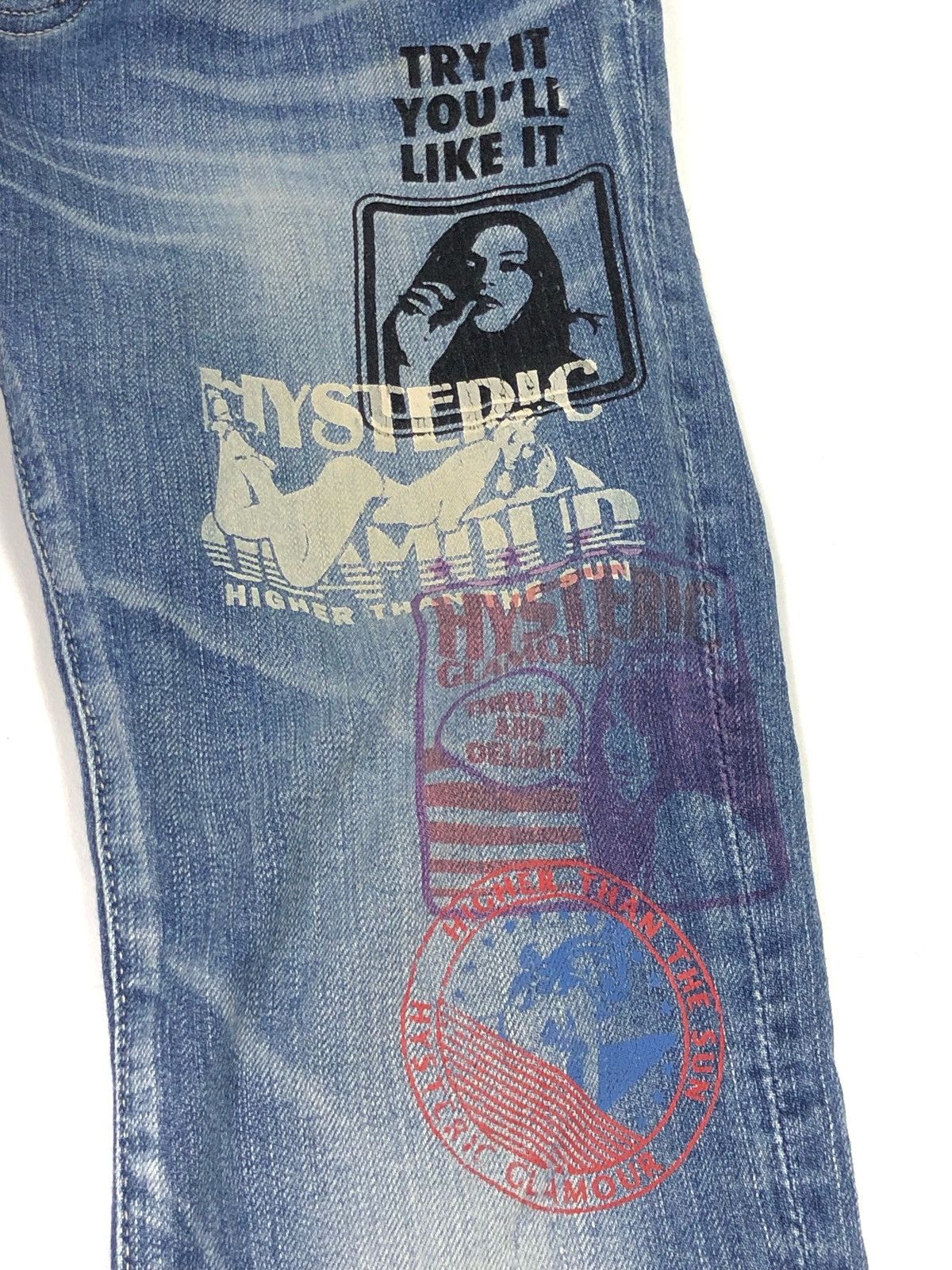 Hysteric Glamour RARE🔥VINTAGE HYSTERIC JEANS PRINTED SMALL SKINNY FIT Size 30" / US 8 / IT 44 - 10 Thumbnail