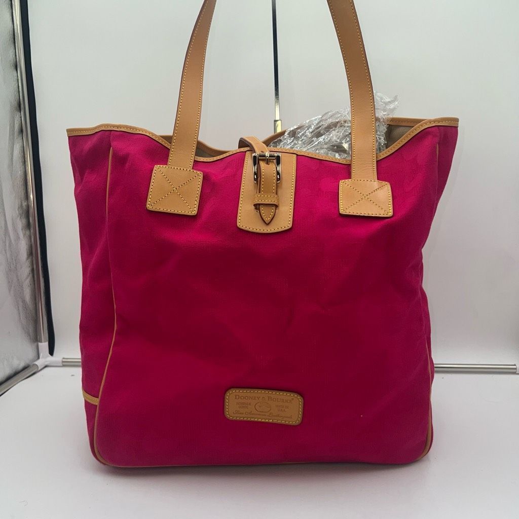 Dooney Bourke Dooney & Bourke Large Canvas And Vachetta Leather Tote Bag in Pink, Women's
