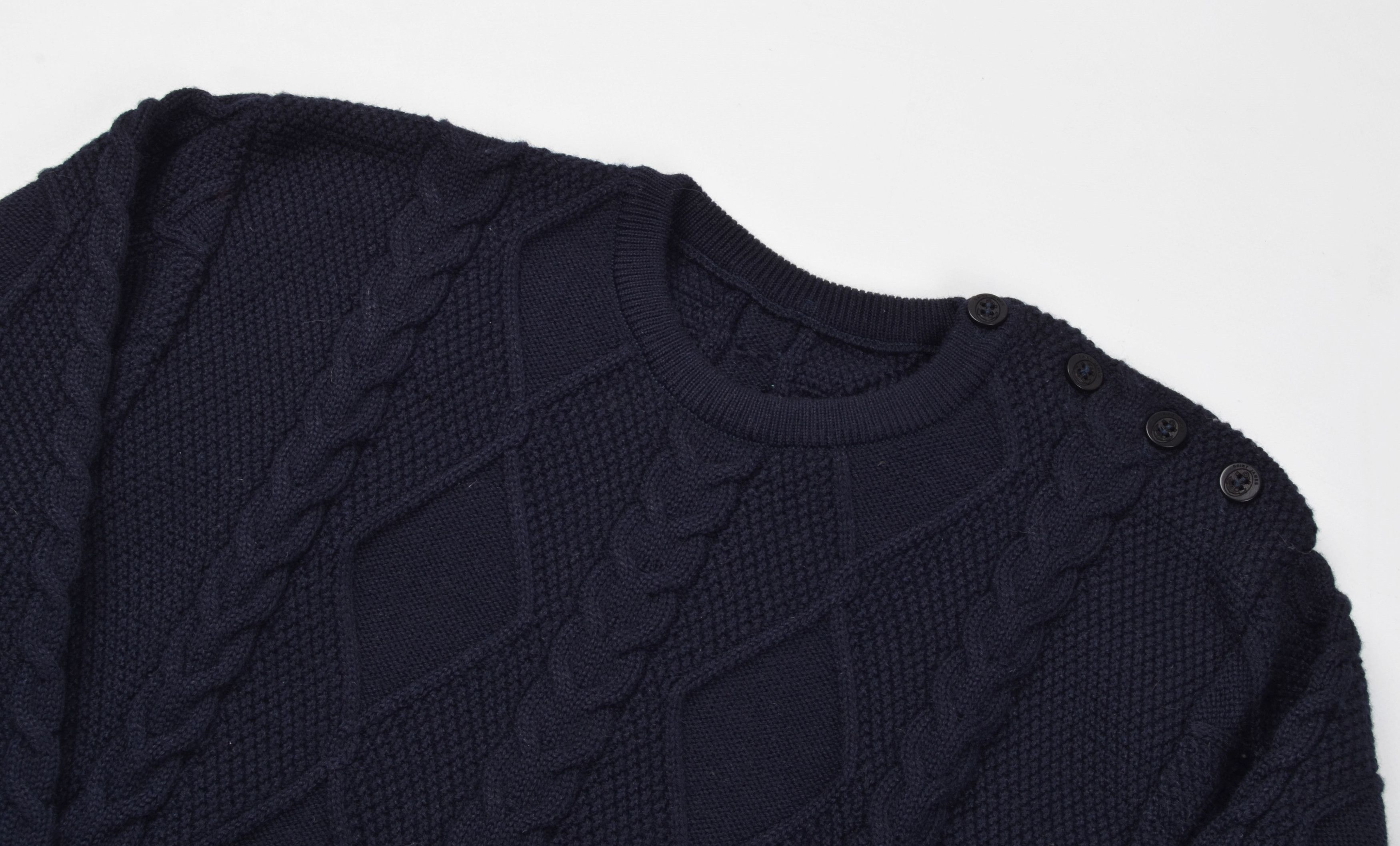 Saint James Vintage Saint James Navy Cable Knit Wool Blend Sweater Size S / US 4 / IT 40 - 5 Thumbnail