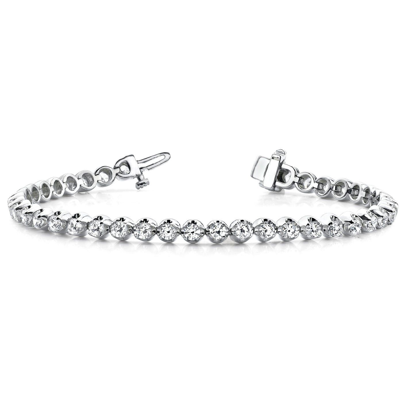 image of Van Cleef Arpels Cubic Zirconia Bracelet In Sterling Silver (4 Ctw), Women's