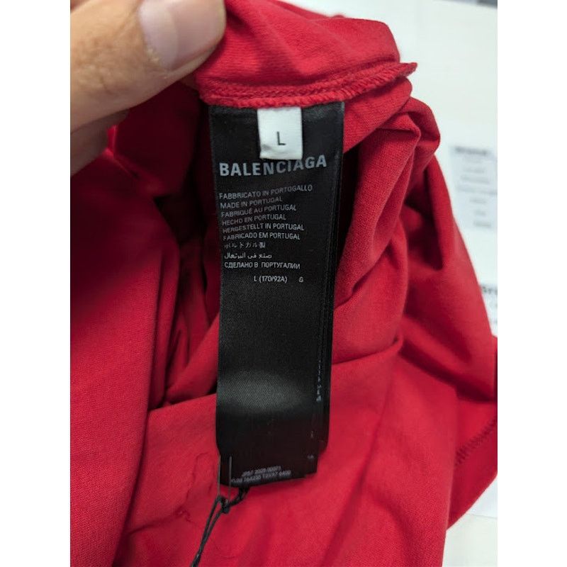 Balenciaga o1rshd1 Sweetheart Dry Jersey Medium Fit T-Shirt in Red Size US L / EU 52-54 / 3 - 16 Thumbnail