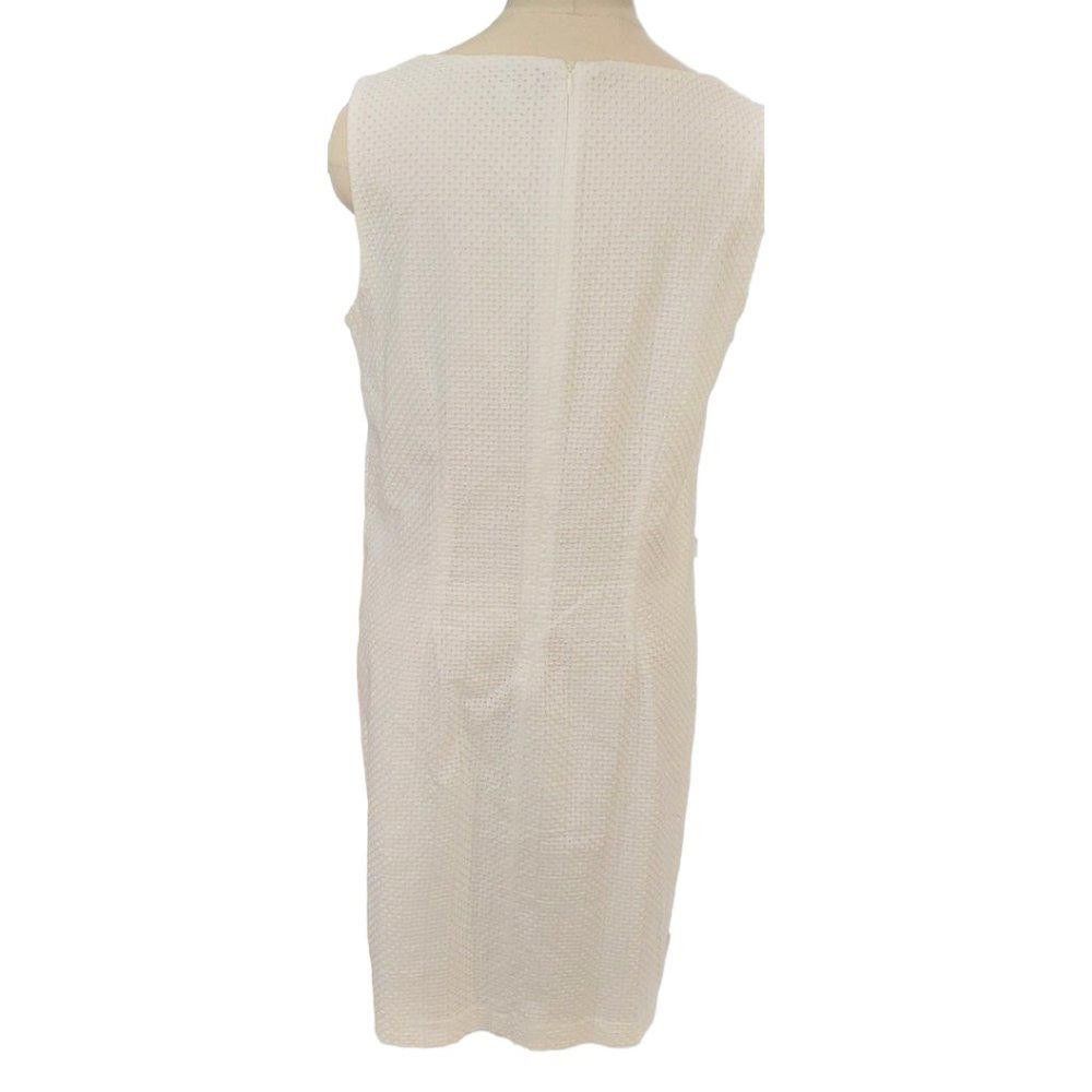 Designer CT511 New York & Company White Waffle Block Midi Dress 8 Size M / US 6-8 / IT 42-44 - 2 Thumbnail