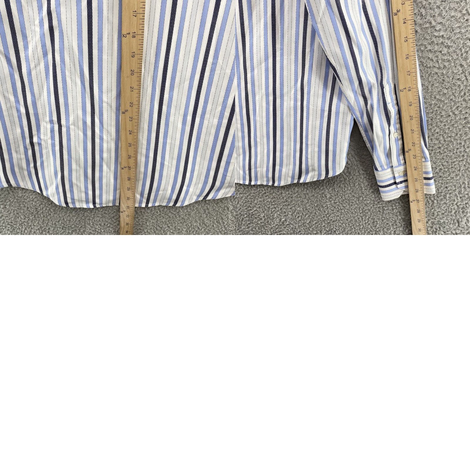 Robert Graham Robert Graham Shirt Adult XL Blue Striped Flip Cuff Button Down Long Sleeve Mens Size US XL / EU 56 / 4 - 8 Thumbnail