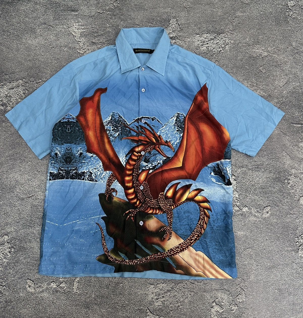 Vintage Vintage Overprint Dragon Winter Mountain Shirt Y2k Size US L / EU 52-54 / 3 - 1 Thumbnail