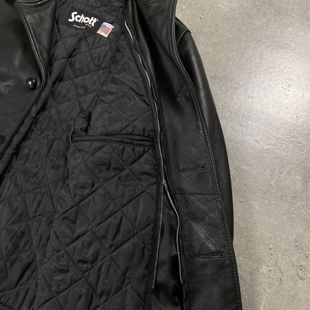 Schott Schott NYC Leather Coat USA Vintage Jacket Size US M / EU 48-50 / 2 - 8 Thumbnail