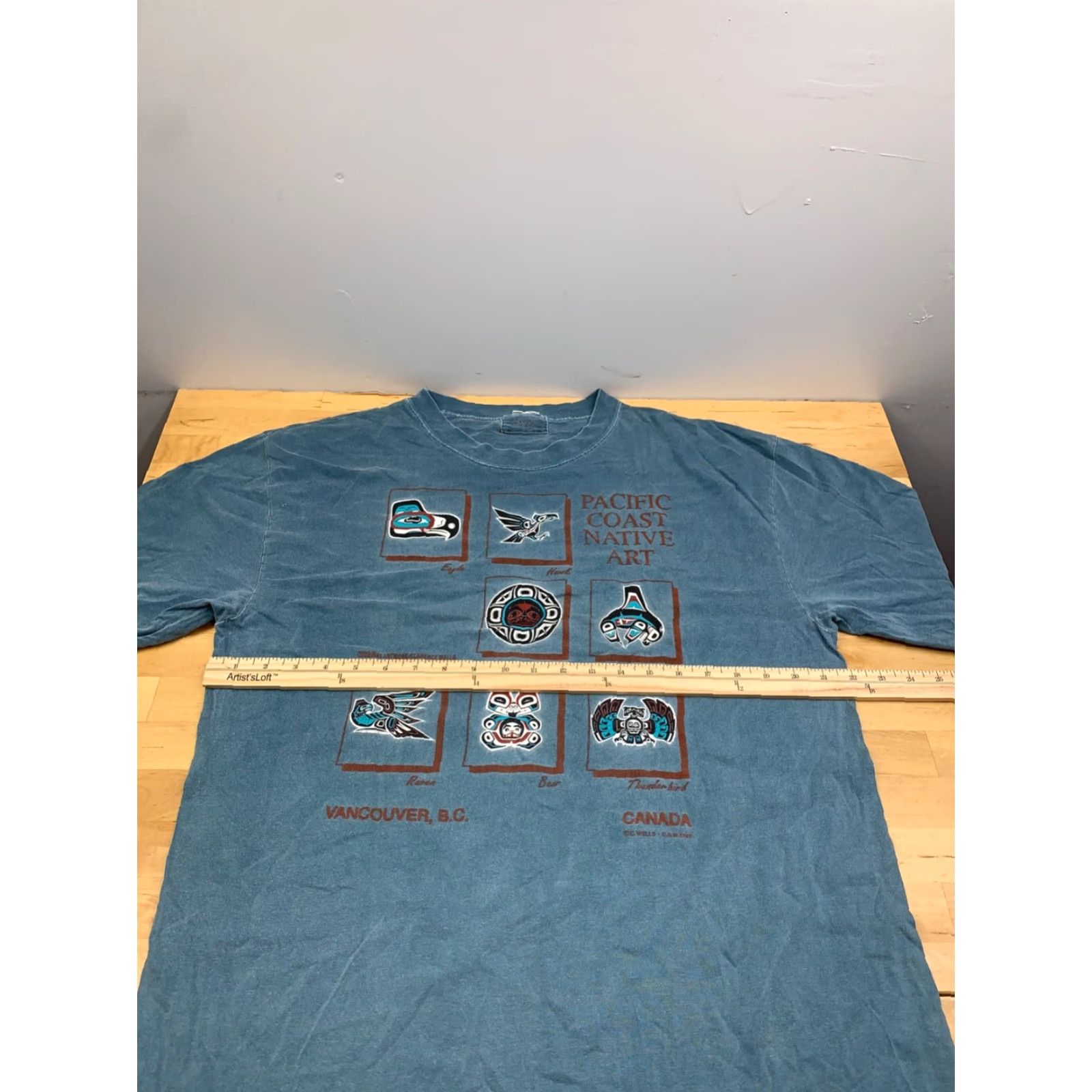Vintage VINTAGE Vancouver Canada Pacific Coast Native Art Shirt L Blue 90s Mens T-Shirt Waves Size US L / EU 52-54 / 3 - 7 Thumbnail
