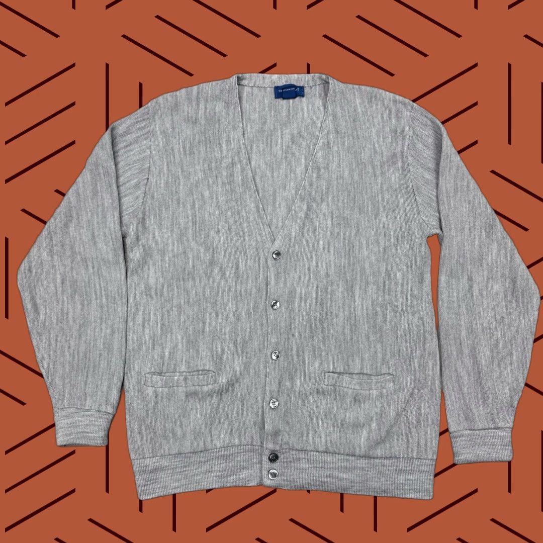 Vintage VINTAGE TOWNCRAFT MEN'S GRAY ACRYLIC BUTTON FRONT CARDIGAN SIZE LARGE 90s Size US L / EU 52-54 / 3 - 1 Thumbnail
