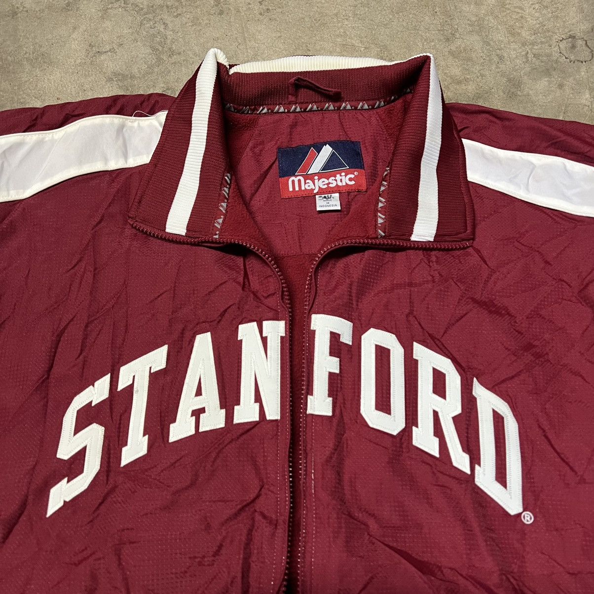 Majestic × Vintage Vintage 2000’s Stanford University Majestic Athletic Jacket Size US XL / EU 56 / 4 - 4 Thumbnail
