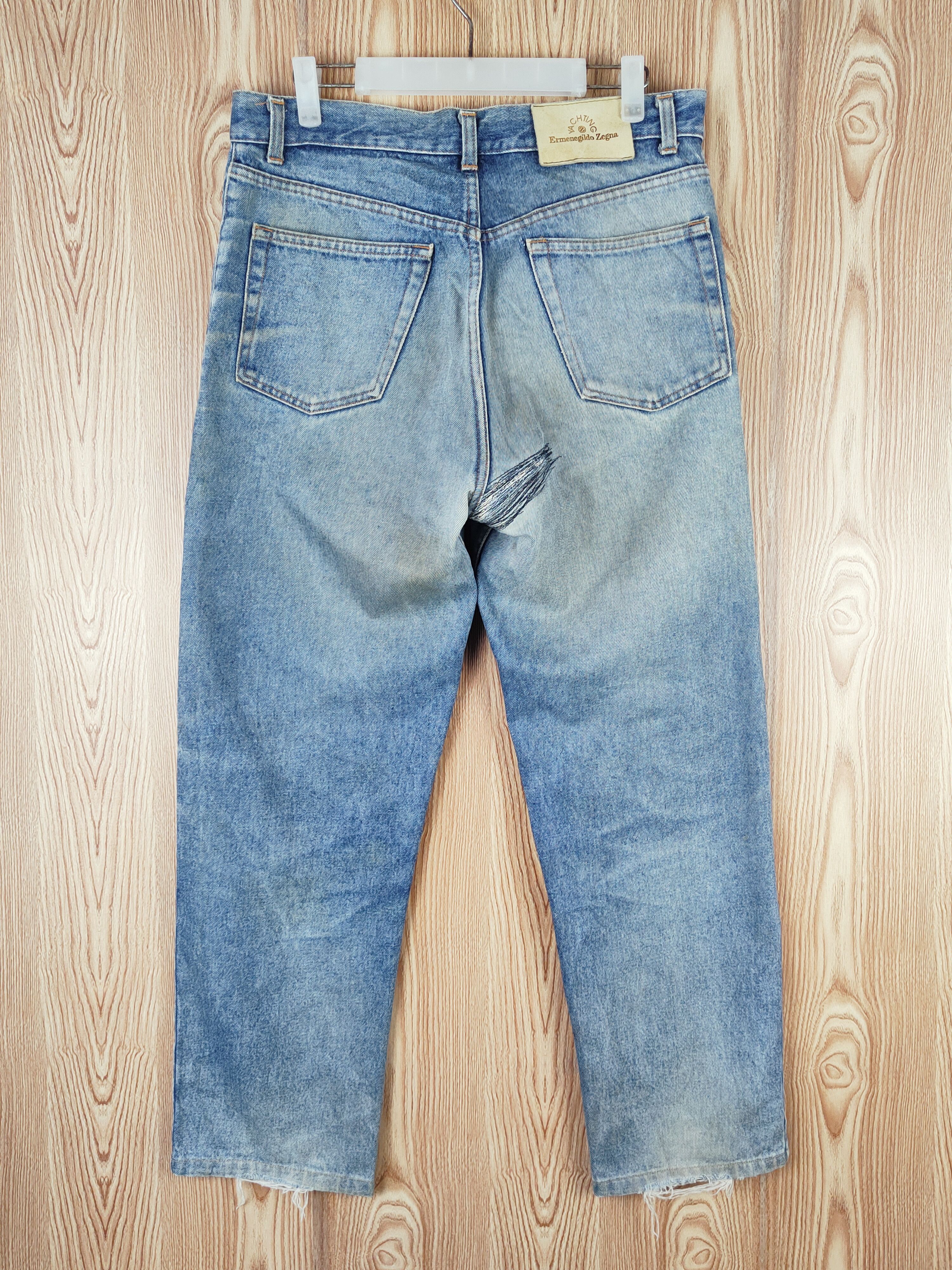 Ermenegildo Zegna D Ermenegildo Zegna Faded Distressed Ripped Jeans #S2740 Size US 33 - 7 Thumbnail