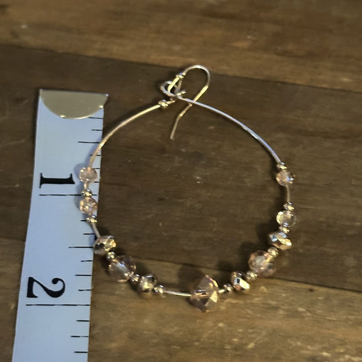 Other Crystal bead circle hoop earrings Size ONE SIZE - 4 Thumbnail