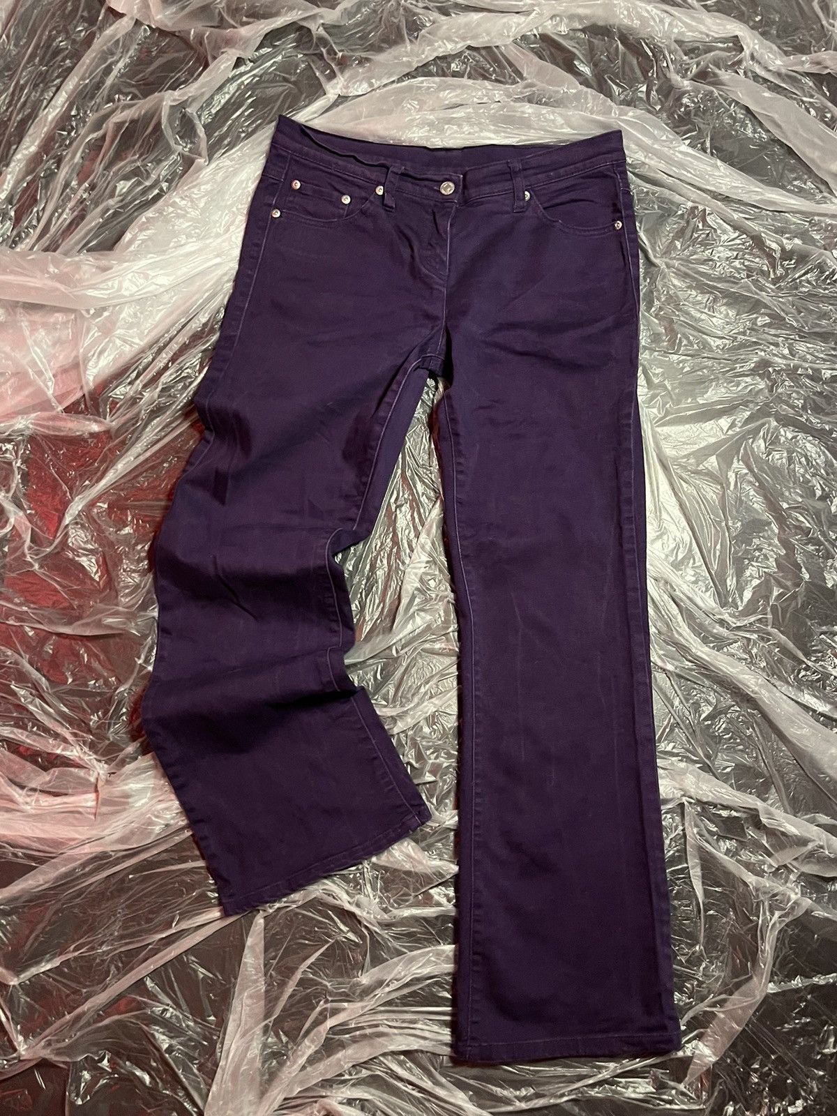 Vintage Mia Linea Purple Straight-Leg Jeans Size 26" / US 2 / IT 38 - 2 Thumbnail