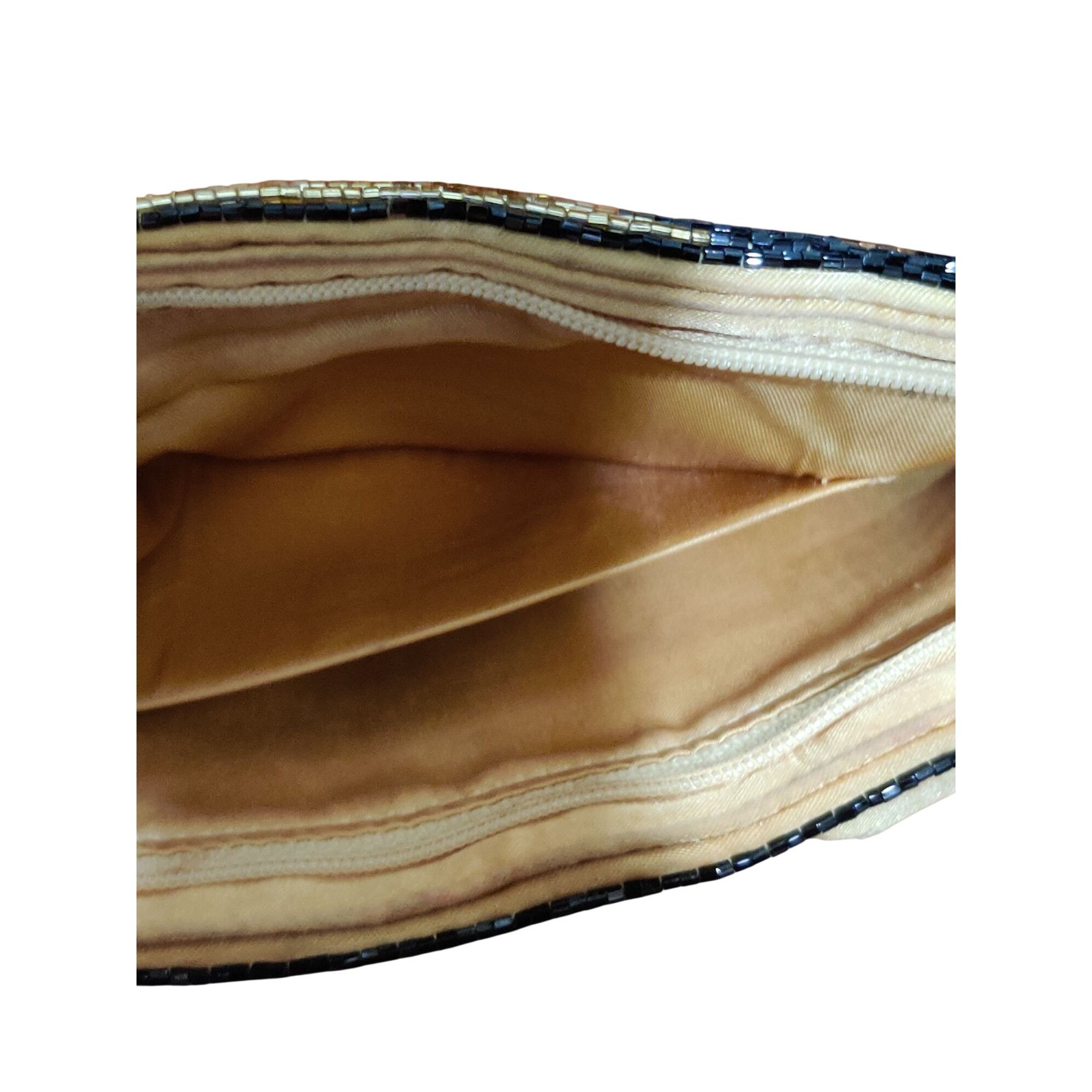 Neiman Marcus Neiman Marcus Womens Clutch Gold Black Brown Beaded Clutch L Size ONE SIZE - 6 Thumbnail