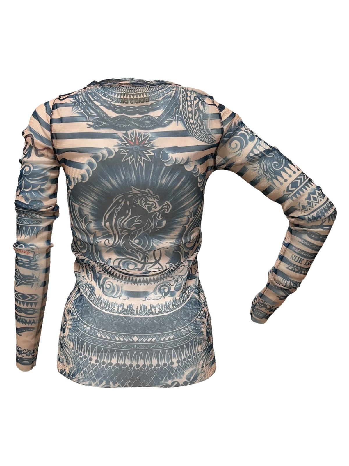 Jean Paul Gaultier JEAN PAUL GAULTIER 2014 Tattoo Mesh Long Sleeve T-Shirt Size S / US 4 / IT 40 - 2 Thumbnail
