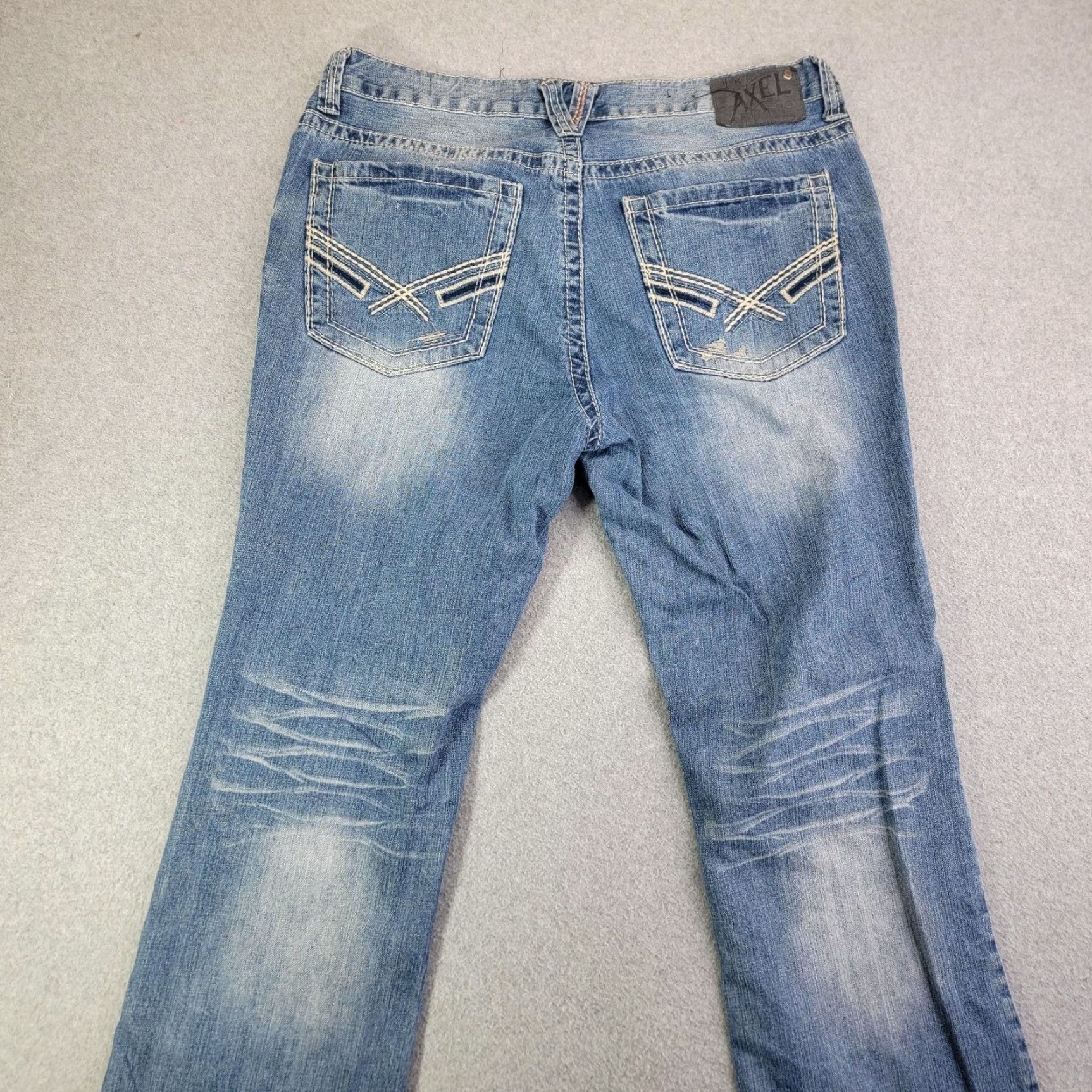 Denime Axel Jeans Mens 36x32 Light Wash Blue Volcott Vintage Bootcut Denim Pants Size US 36 / EU 52 - 6 Thumbnail