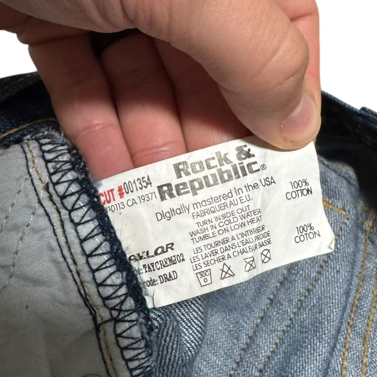 Rock & Republic Rock & Republic Embroidered Pocket Blue Jeans Men’s 36x31.5 Size US 36 / EU 52 - 8 Thumbnail