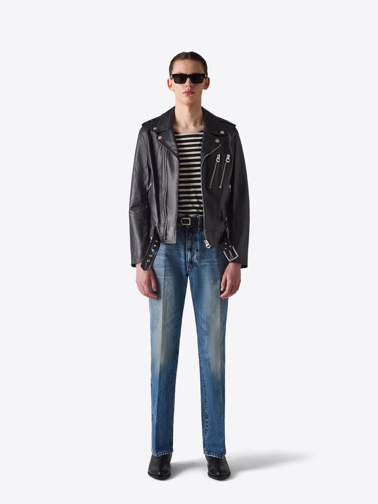 Blk Dnm Leather jacket 15. Biker jacket. Size 48 medium Size US M / EU 48-50 / 2 - 2 Thumbnail