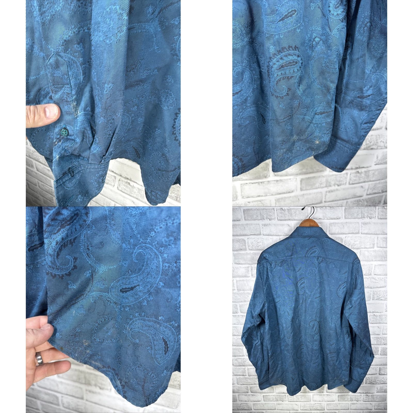 Robert Graham ROBERT GRAHAM Blue Paisley Classic Fit Button-Up Long Sleeve Mens L Size US L / EU 52-54 / 3 - 8 Thumbnail