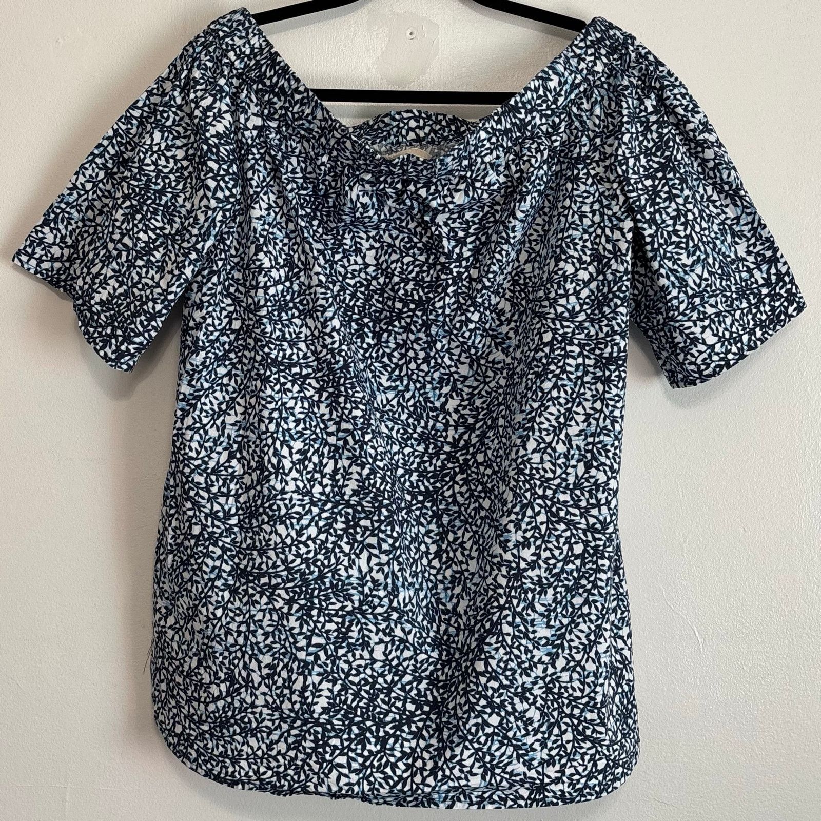 Michael Kors MICHAEL Michael Kors Leaf Print Off-Shoulder Blouse XL Size XL / US 12-14 / IT 48-50 - 2 Thumbnail