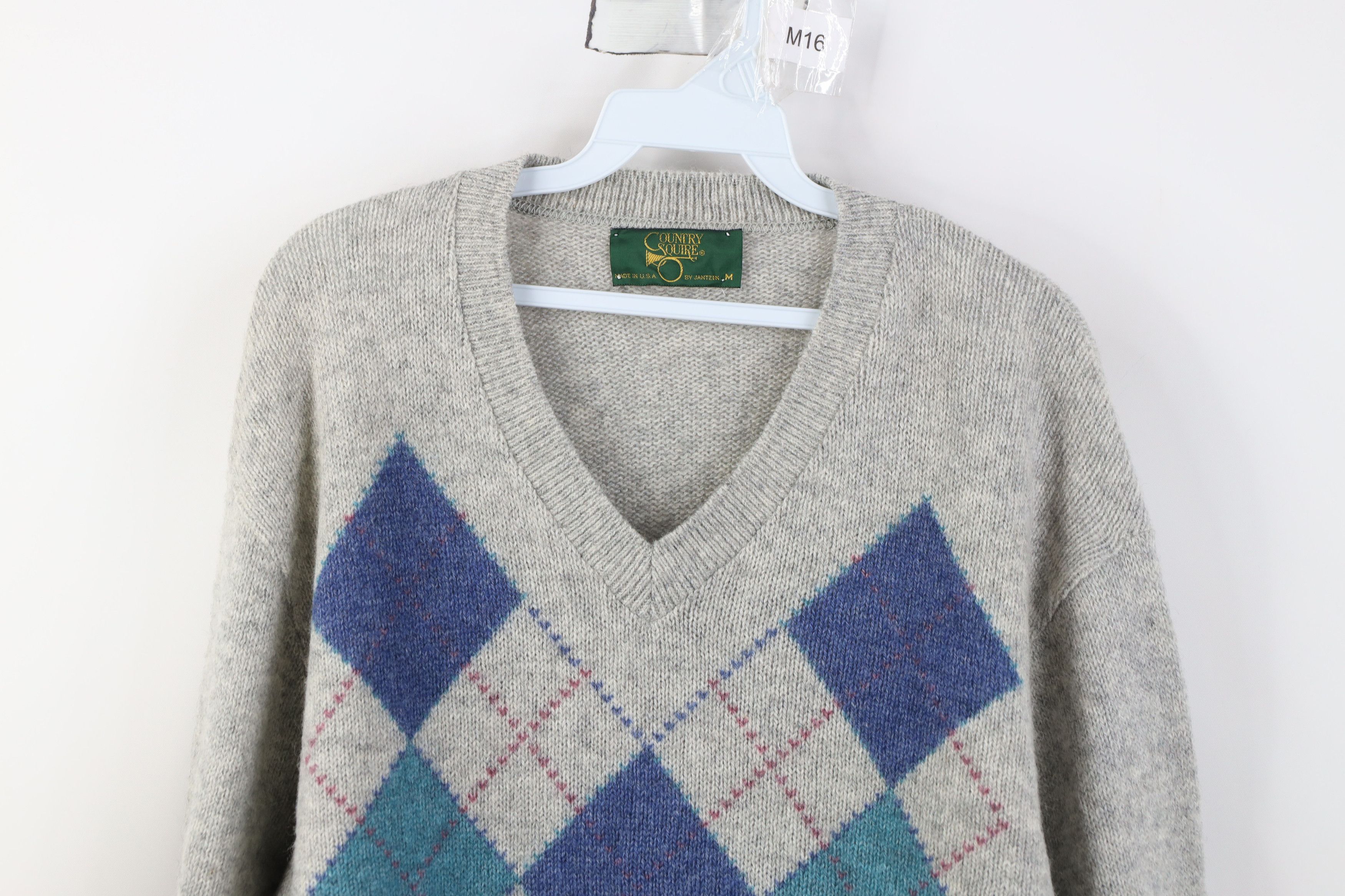 Vintage Vintage 70s Streetwear Knit Argyle Diamond Sweater USA Size US M / EU 48-50 / 2 - 2 Thumbnail