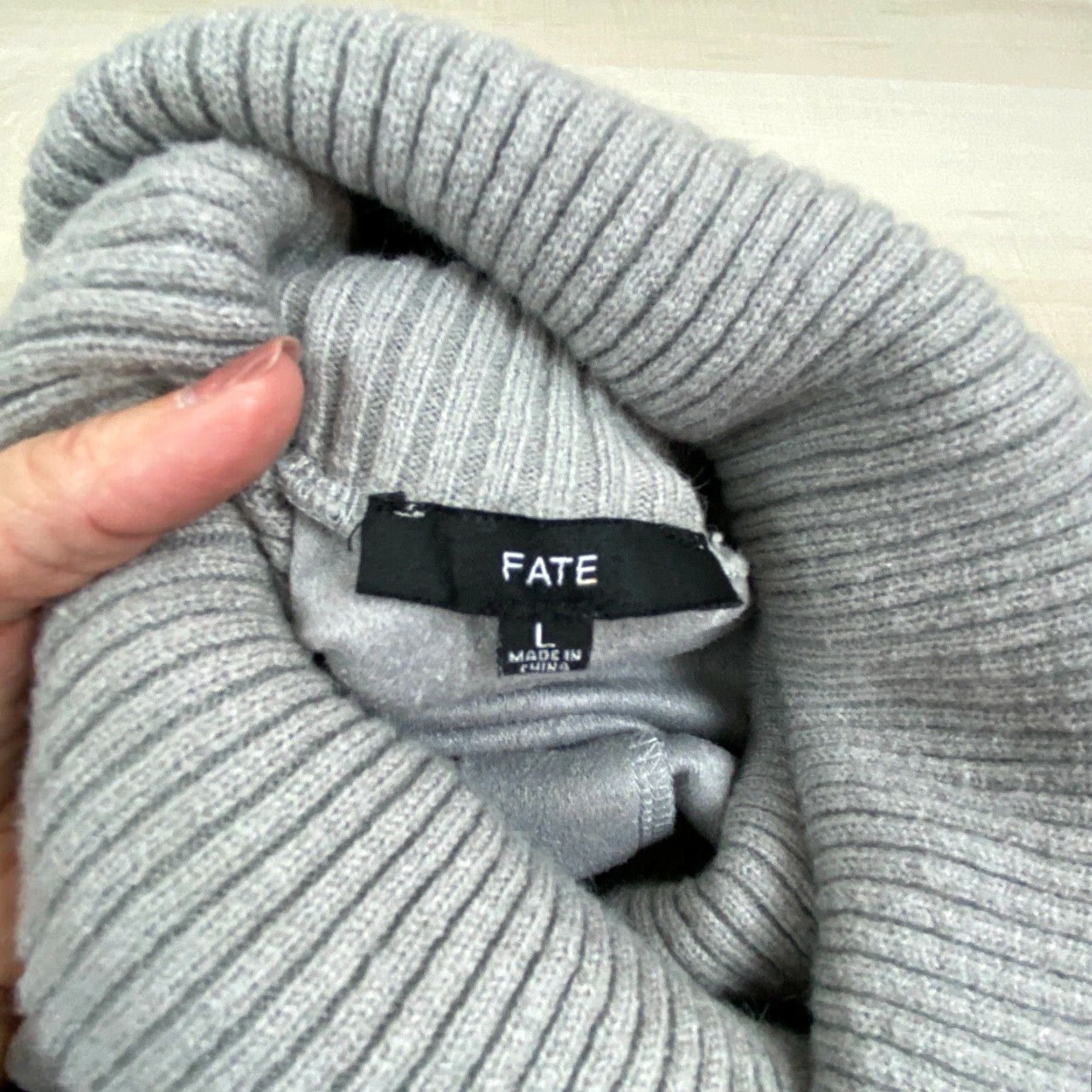 Vintage Fate Womens Poncho Sweater Large Gray Faux Suede Cowl Turtleneck Oversized Size L / US 10 / IT 46 - 3 Thumbnail