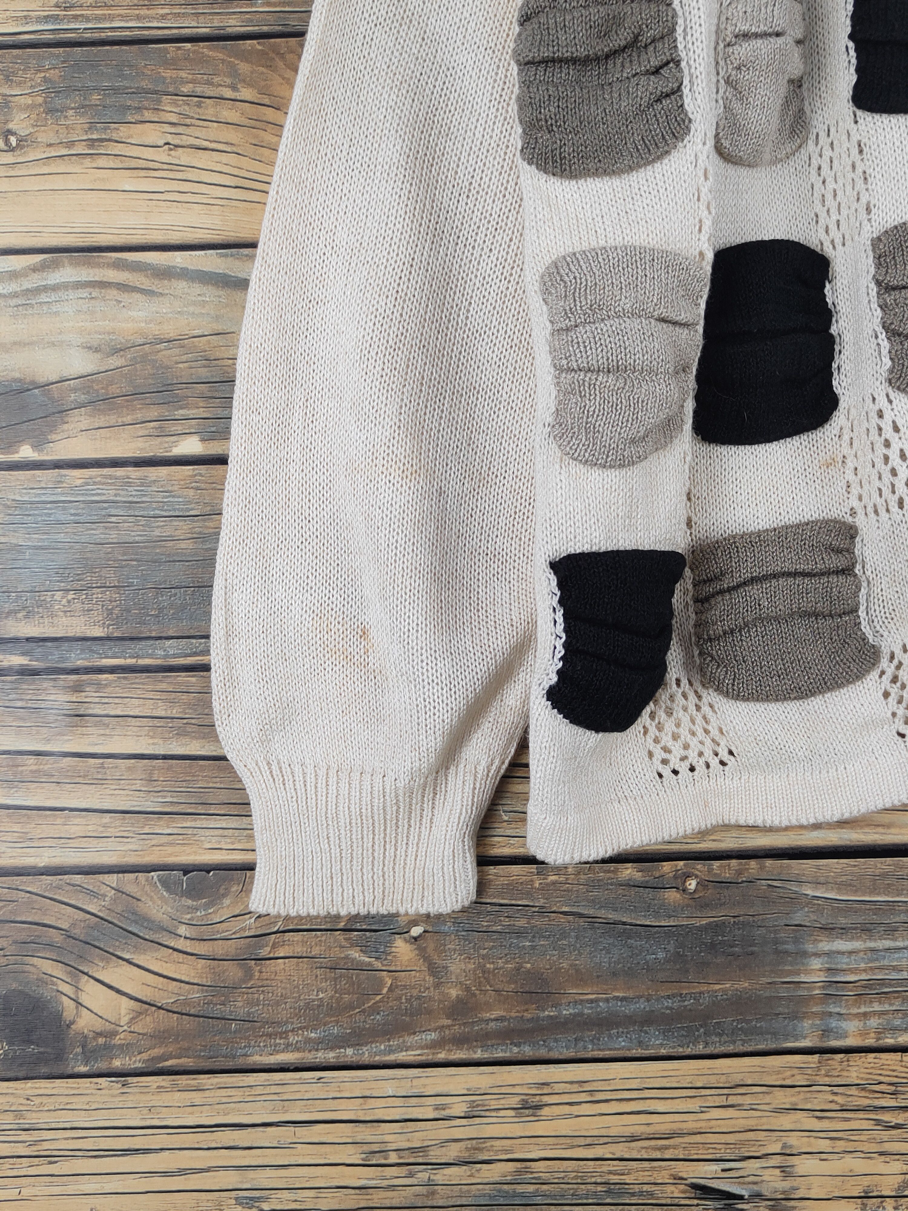 Vintage Cokett checkered vintage Ivory Knitwear Cardigan #W1809 Size US M / EU 48-50 / 2 - 4 Thumbnail