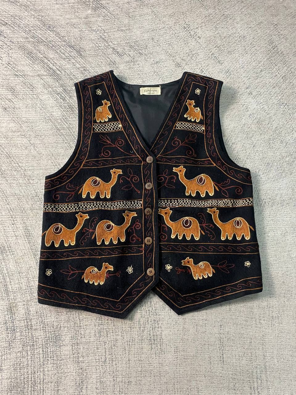 Epeteme Art Embroidered Camel Vest Nice Design