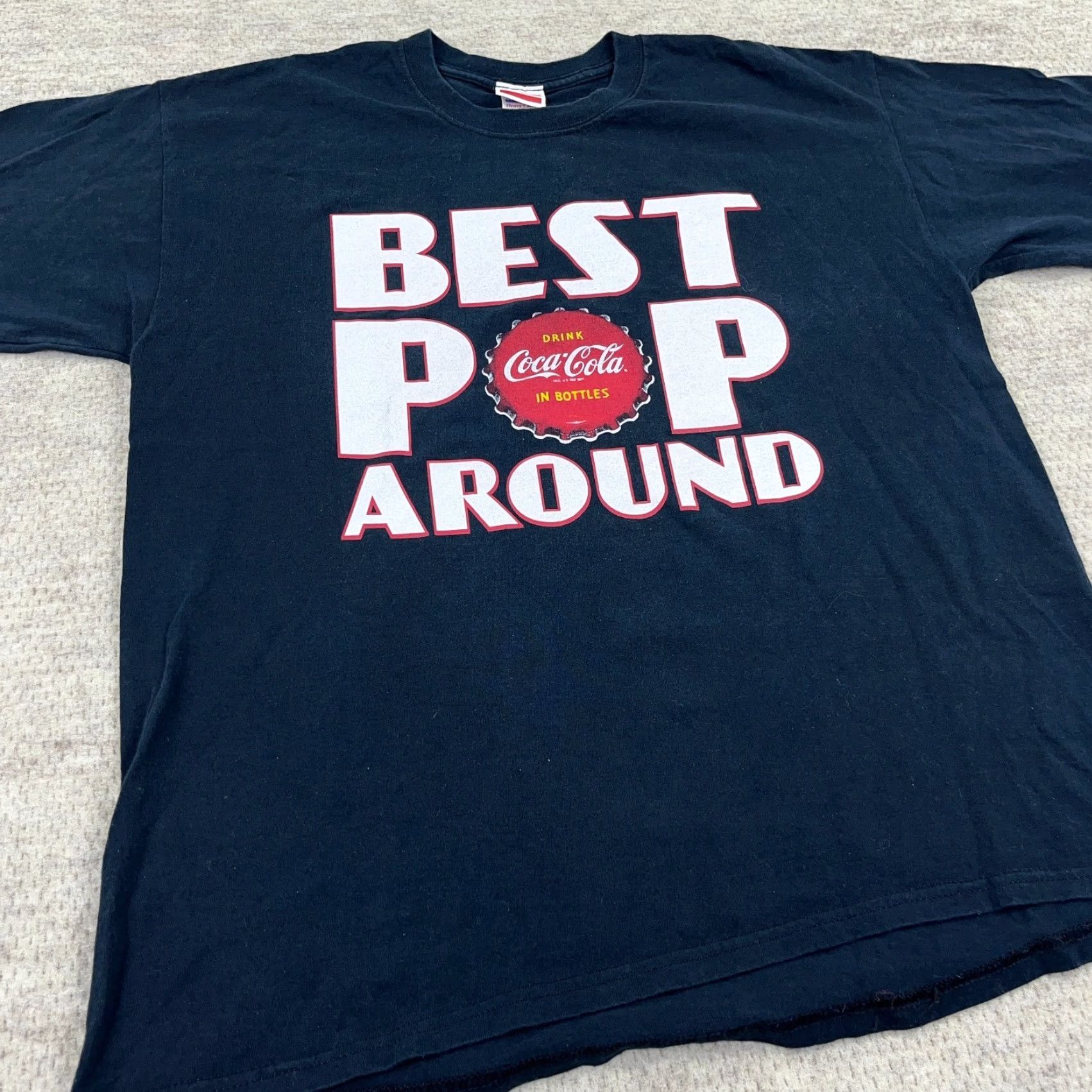 Vintage VINTAGE Coca-Cola Shirt Men Large Black Tee Y2K Soda Pop Logo Distinctive Cap Brand Coca-Cola Shirt Men Large Black 1990s Retro Rock Theme Mens Size US L / EU 52-54 / 3 - 3 Thumbnail