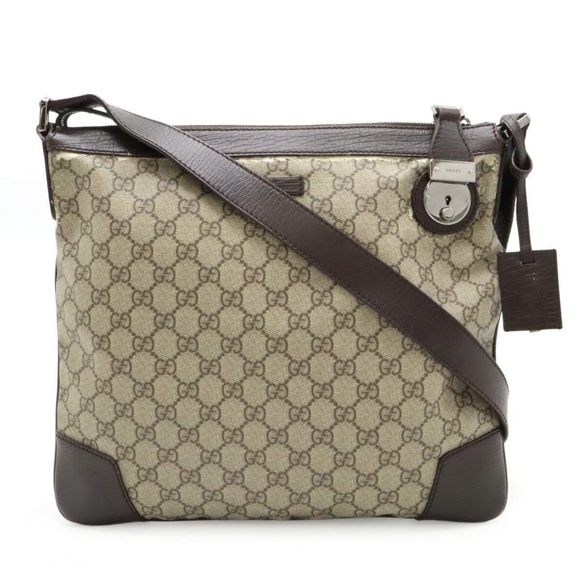 Gucci Gucci GG Supreme Nylon Canvas Shoulder Bag Canvas Crossbody Bag 148476 in Beige, Women's