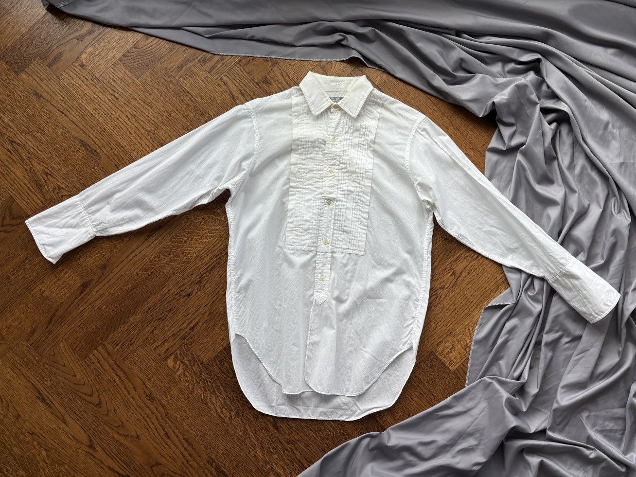 Arrow × Van Heusen × Vintage 1960s Dress Shirt Vintage Tooke Bros Canada Ruffle Formal US Size 38S - 12 Thumbnail