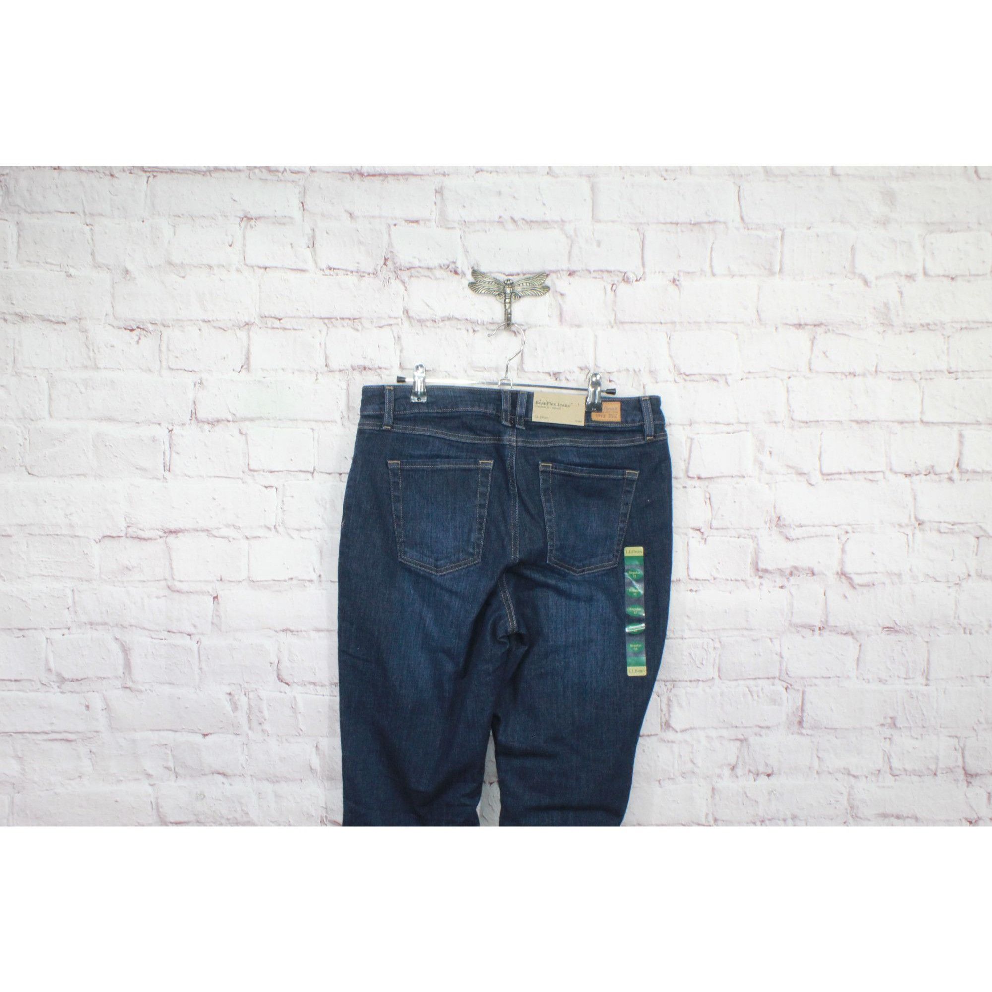 L.L. Bean LL Bean Women’s Lined Jeans Dark Wash Size 12 Size 34" / US 12 / IT 48 - 3 Thumbnail