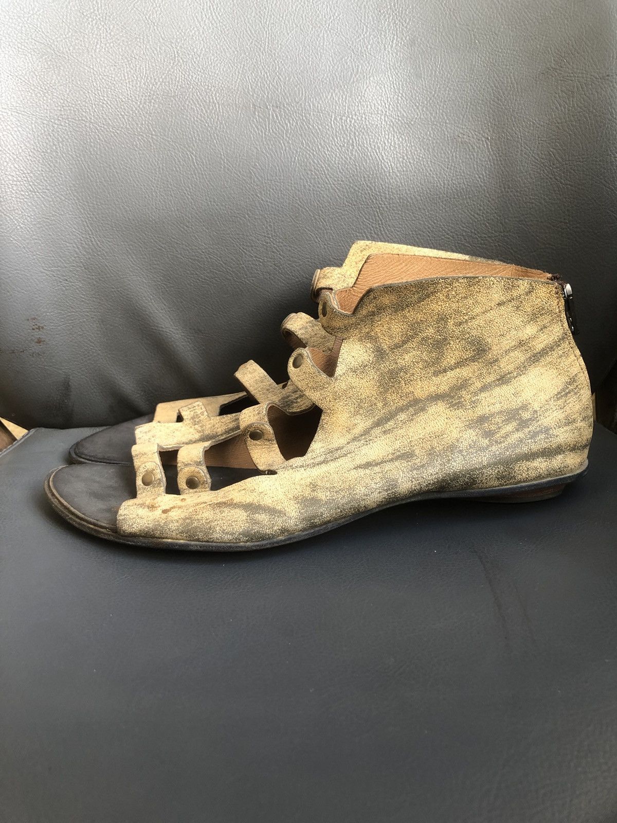 CYDWOQ Cywoq Beige Calfskin Leather Women’s Sandals Sz 41 Made in 🇺🇸 Size US 7.5 / IT 37.5 - 3 Thumbnail