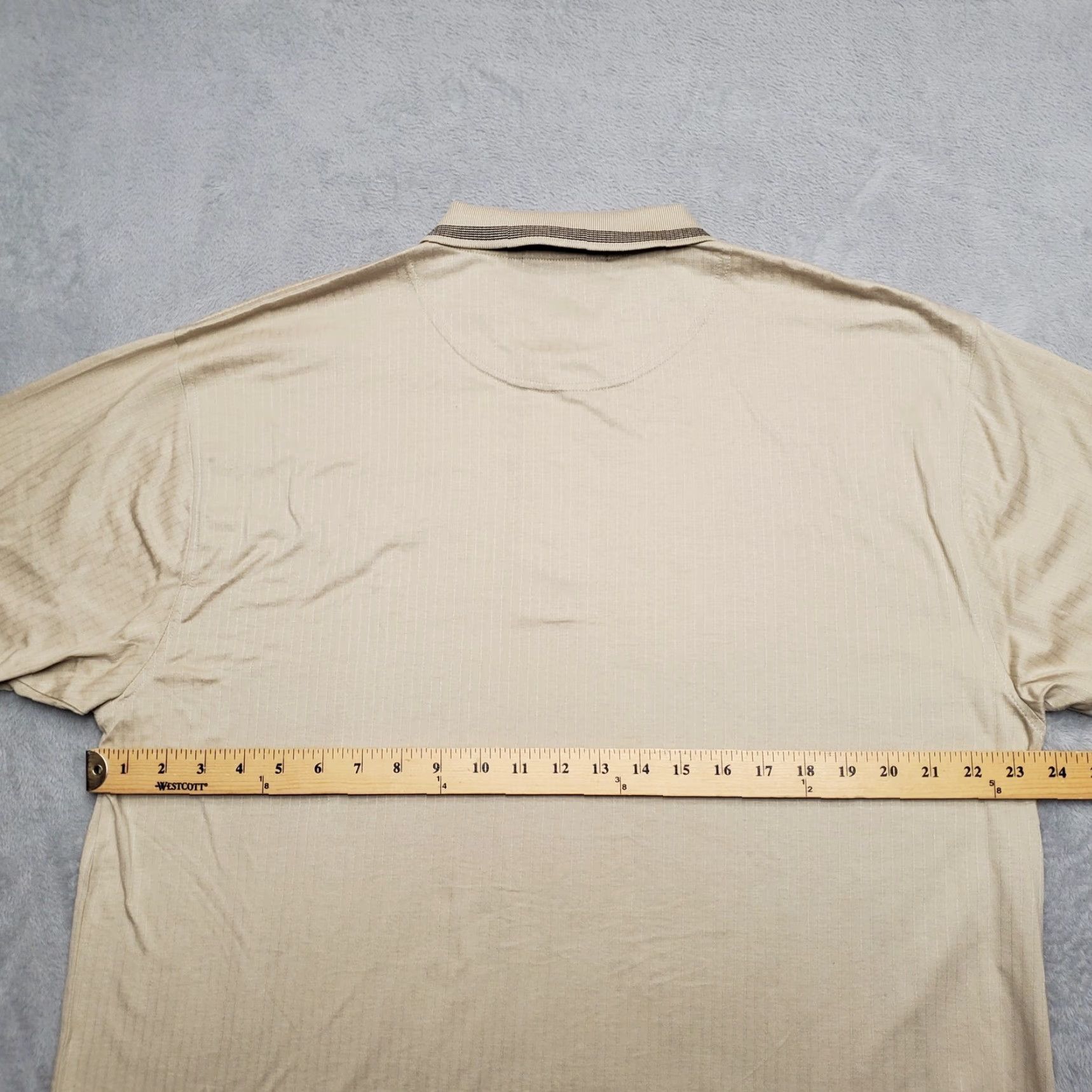 Peregrine Peregrine Fishing Lodge shirt Mens L Khaki Polo Short Sleeve Vintage 90s Outdoor Casual Beiges Beige Solid Cotton Knit Size US L / EU 52-54 / 3 - 7 Thumbnail