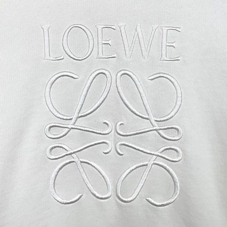 Loewe Loewe White logo embroidered cotton round neck long sleeve Size M / US 6-8 / IT 42-44 - 4 Thumbnail